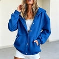 thumbnail image 2 of Trendfront Womens Snap Button Hooded Jacket Long Sleeve Longline Sweatshirt Front Closure With Side Pockets Relaxed Casual Wear, 2 of 6