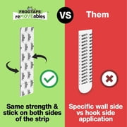 FrogTape reMOVEables Medium Brushed Nickel Heavy Duty Hooks, 2 Hooks and 4 Adhesive Strips