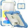 thumbnail image 2 of XYX For iPad (A16)11th /10th Generation 11/10.9 inch 2025/2022 Case, 360 Rotating Shockproof Cover with Stand, Screen Protector, Shoulder Strap, Cream Navy, 2 of 7
