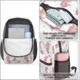 thumbnail image 4 of Unicorn and Seahorse White Pattern 17" Waterproof Oxford School Backpacks for Teens, S-Shape Padded Straps, for School, Travel, Hiking, Camping, 4 of 5