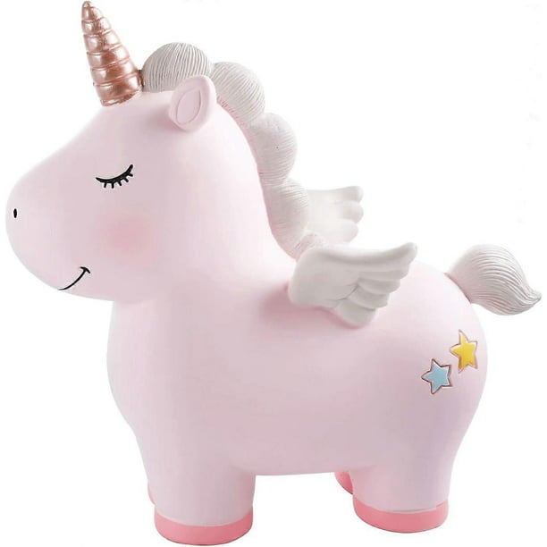 Lovely Rainbow Unicorn Piggy Bank for Girls, Resin Unicorn Piggy Bank Toys, Kids Money Banks Coin Banks, Unicorn Gifts
