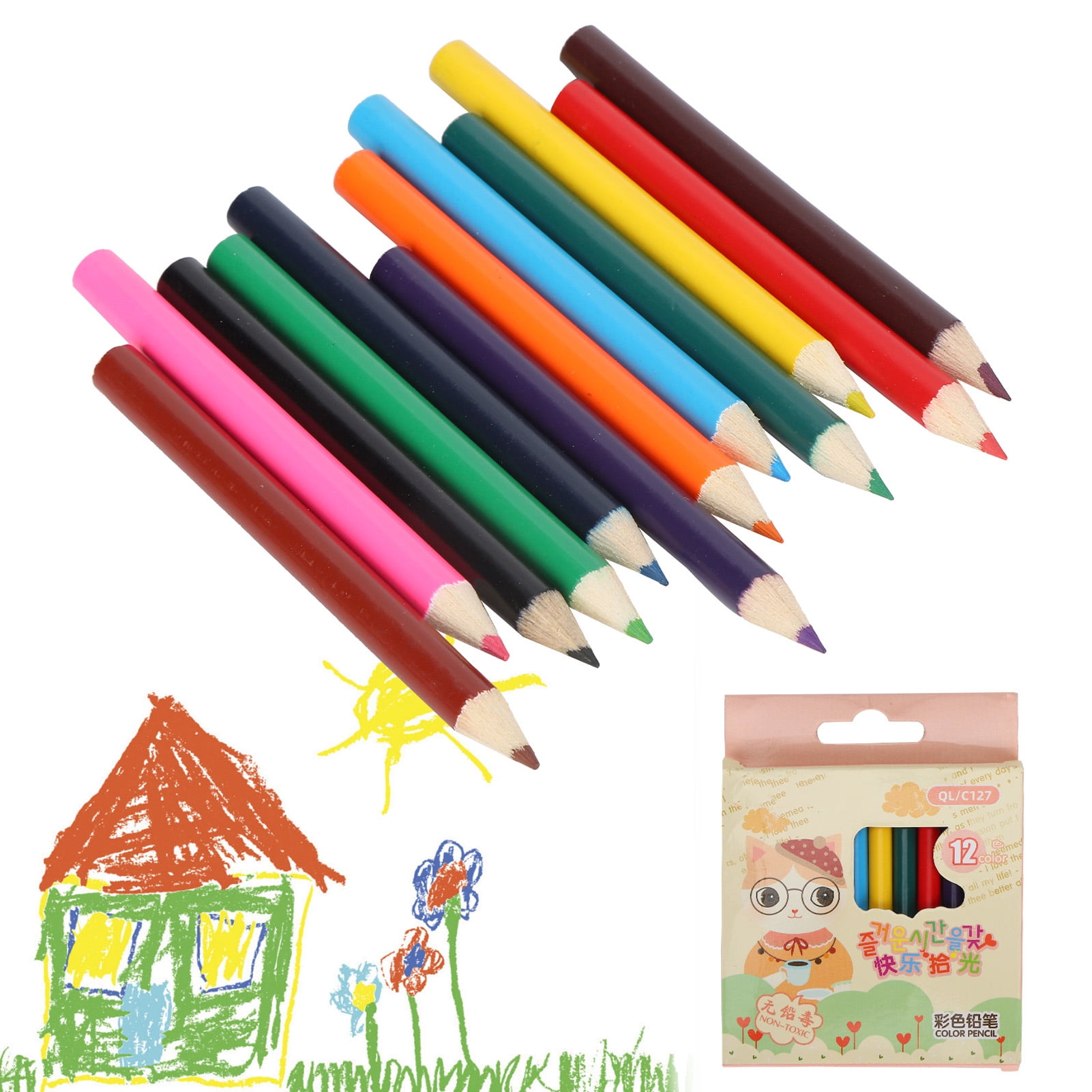 YOUTHINK Professional Drawing Colored Pencils Set Children's Durable Wooden Mini Colorful Pencils,Colored Pencils For Kids,Wooden Colored Pencils