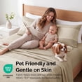 thumbnail image 6 of Southshore Fine Linens Quiet Horizon Taupe Striped Patterned Sheet Set, Ultra Soft Brushed Microfiber, 15 Inch Deep Pocket, 4 PCS, 1 Flat Sheet, 1 Fitted Sheet and 2 King Pillowcases, King, 6 of 9
