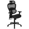 thumbnail image 3 of Emma + Oliver Ergonomic Black Mesh Office Chair-Synchro-Tilt, Headrest, Adjustable Pivot Arms, 3 of 15