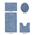 thumbnail image 2 of Better Trends Bath Rug 4 Piece Set 100% Cotton Soft Bathroom Seat Covers, Water Absorbent, Reversible, Machine Washable for Bathroom Decor Toilet Base Contour, Lid Cover Dark Blue Lux Collection, 2 of 4