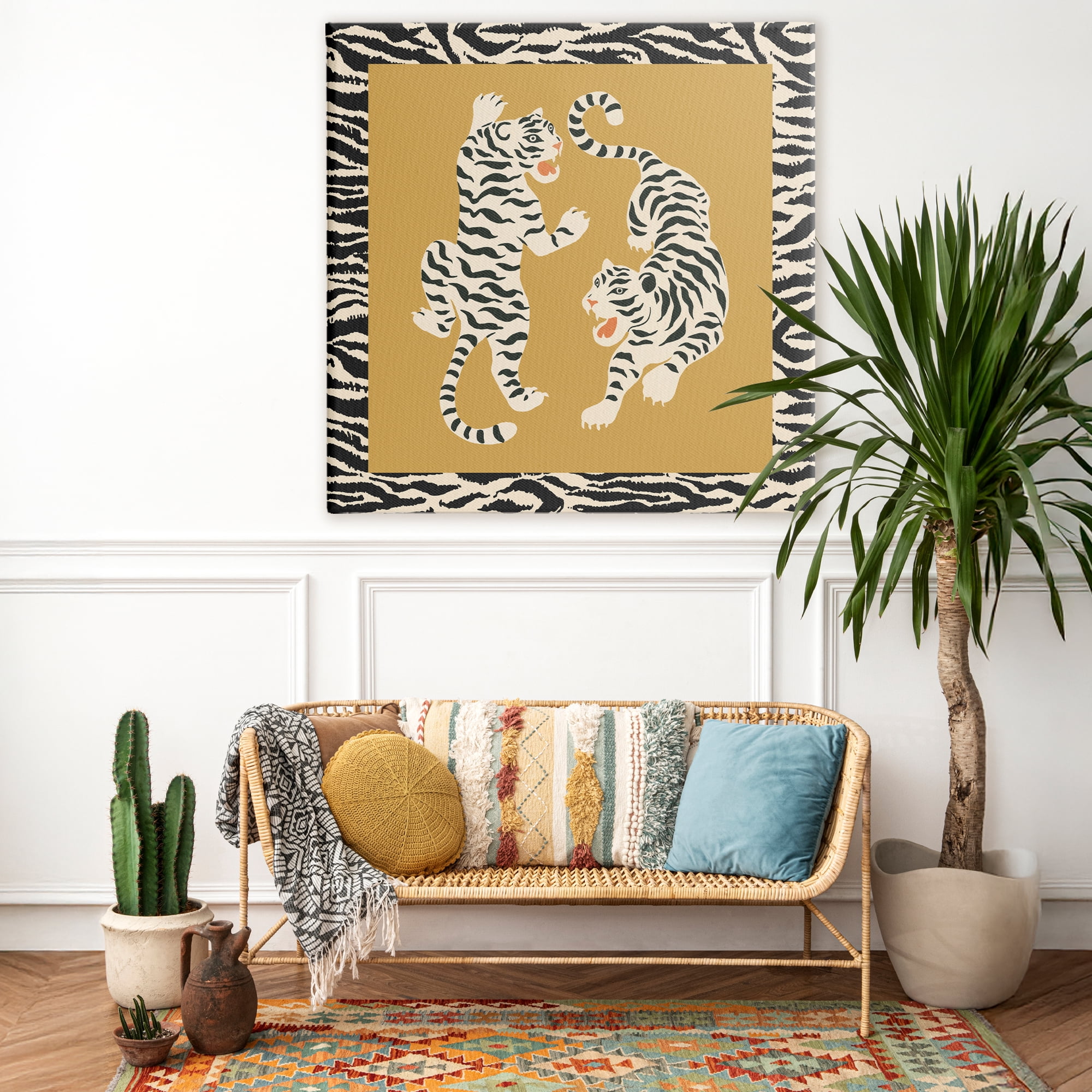 Stupell Industries Boho Twin Tiger Stripes Canvas Wall Art, design by Karolina Sato
