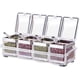 thumbnail image 1 of Juego Gourmet de 4 Compartimentos Acrílicos para Especias con 4 Cucharas de Servir Ideal para la Cocina Excelente Rendimiento ER000608SX, 1 of 5