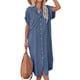 thumbnail image 1 of Vestido Vestido largo informal con cuello de solapa, vestido clásico holgado para mujer, traje diario sencillo Ygjytge Azul oscuro T L para Mujer, 1 of 9