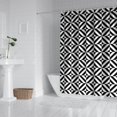 thumbnail image 2 of Black White Triangle Checkered Pattern Shower Curtain 84"x72" ,Bathroom Decorative Shower Curtains Set with 12 Hooks,Modern Waterproof Washable Shower Curtain, 2 of 6