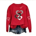 thumbnail image 4 of ClodeEU Valentines Sweatshirts for Women,Cute Valentine's Heart Love Print Pullover ,Long Sleeve Tops Red 07,Womens Plus L, 4 of 7