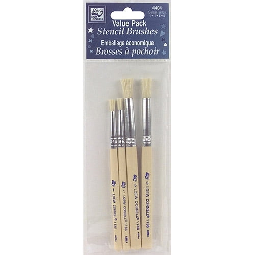 LoewCornell Bristle Stencil Brush Set, 4Pack