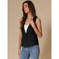 thumbnail image 3 of DARING DIVA Women's Casual Linen Vest Loose Lightweight Waistcoat XS Black, 3 of 6