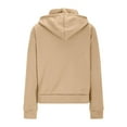 thumbnail image 6 of APEXFWDT Women's Cropped Hoodie Jacket Stylish Long Sleeve Athletic Pullover Sweatshirt with Pockets Casual Outerwear,M,Khaki, 6 of 9