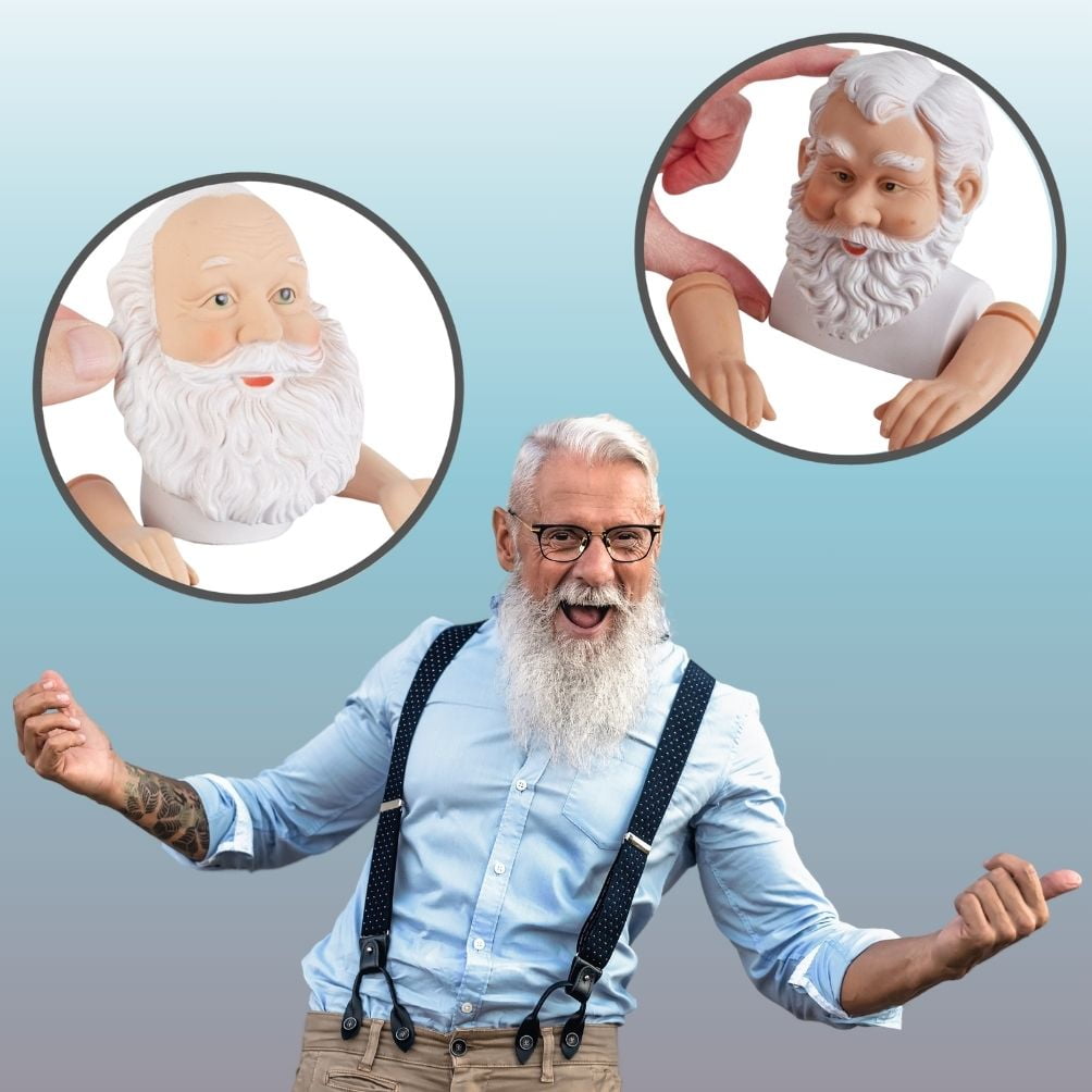 6pc Vinyl Santa Head and Hands Sets - for Christmas Decor and Keepsakes - Factory Direct Craft