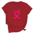 thumbnail image 2 of Homenesgenics Breast Cancer Awareness Shirts Plus Size for Women and Men Women's Lover Printed T-Shirt Round Neck Short Sleeved Tops Red XXL, 2 of 3