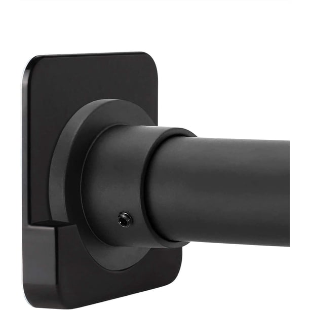 Soporte de tensión para barra de cortina de ducha adhesiva | Soporte de montaje para barra de ducha para pared | Sin perforaciones | Adherible | Paquete de 2 (barra de cortina de ducha no