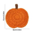 thumbnail image 3 of Handmade Crochet Pumpkin Coaster, Polyester Beverage Mat for Thanksgiving Halloween Table Decor, Set of 1 Fall Harvest Party Supply(B), 3 of 6