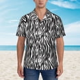 thumbnail image 2 of Honeii Zebra Print Men’s Hawaiian Shirt,Classic Button-Down Short Sleeve Shirt, for Beach, Vacation, and Outdoor Activities,X-Large, 2 of 7