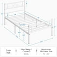 thumbnail image 2 of XPOPR White Classic Metal Platform Bed Frame with Headboard and Footboard Mattress Foundation/Metal Slat Support/Easy Assembly,Twin Size, 2 of 10