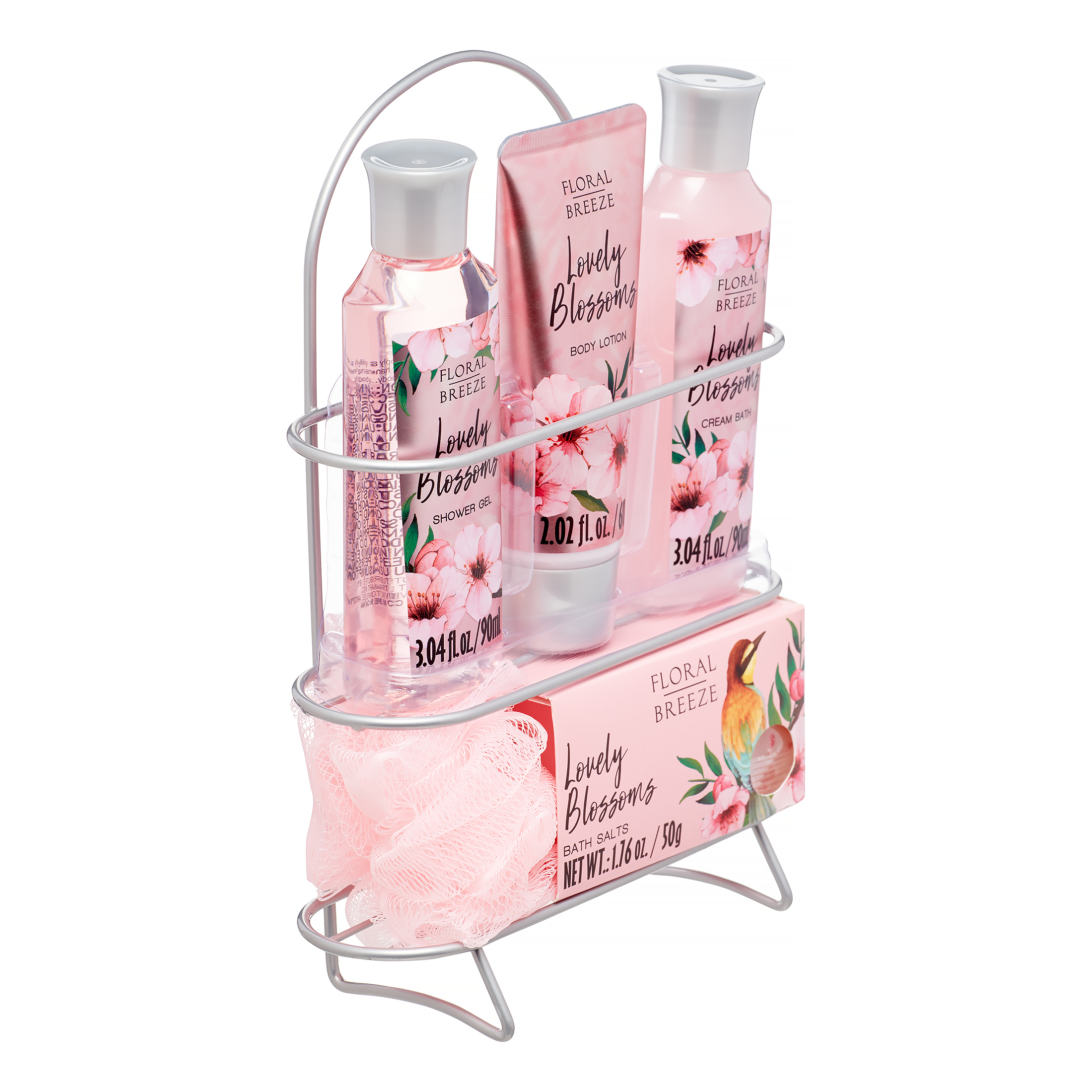 Floral Breeze 6-Piece Lovely Blossoms Bath and Body Gift Set with Shower Caddy - image 2 of 7