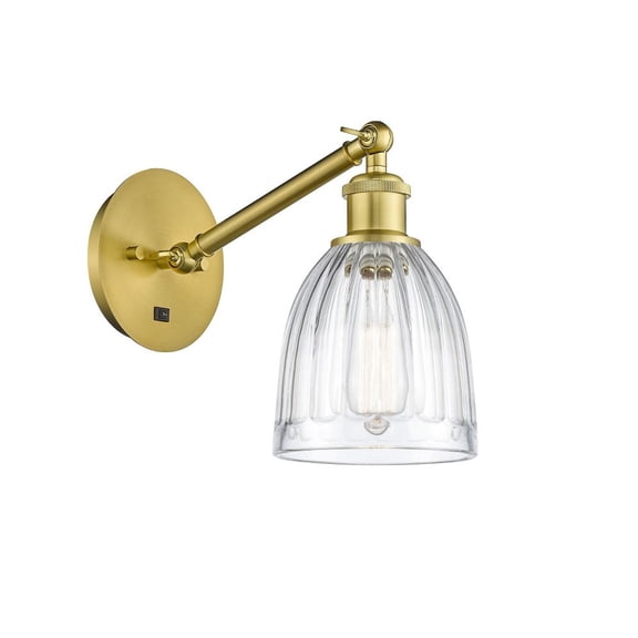 317-1W-SG-G442-LED-Innovations Lighting-Brookfield - 1 Light Wall Sconce In Art Nouveau Style-11.38 Inches Tall and 5.75 Inches Wide Satin Gold Clear