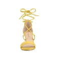 thumbnail image 5 of BLISSFUL STEP Women's Open Toe Kitten Heel Lace Up Sandals, 5 of 7