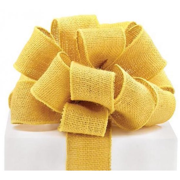 16 Yellow Burlap Wired Ribbon