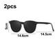thumbnail image 2 of Paquete de 2 gafas de sol clásicas vintage para mujeres y hombres, gafas de sol de moda con protección UV400 negro beige, 2 of 5