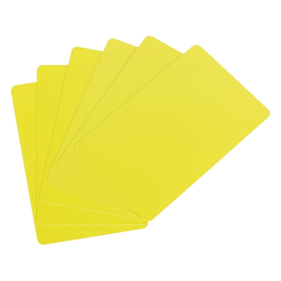 Uxcell Blank Cards, 30Mil Graphic Quality Yellow Plastic Cards for Photo ID Badge Printer, 20 Pack