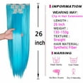 thumbnail image 5 of SHCKE Full Head Clip in Hair Extensions Colorful 26" Long Straight Hair Extensions 24" Fluffy Curly Wavy Hair Extension Synthetic Hair Pieces for Women, 5 of 5