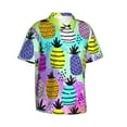 thumbnail image 2 of Balery Graffiti Pineapples Print Men's Hawaiian Shirts Short Sleeve Beach Shirt Relaxed Fit Vacation Button Down Shirts-Small, 2 of 9
