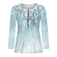 thumbnail image 5 of QATAINLAV Womens Long Sleeve V Neck Shirts Floral Printed Button Down Fall Fashion Blouses Loose Casual Dressy Tunic Tops, Multicolor, XXXL, 5 of 6