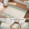 thumbnail image 5 of Bathroom Rugs 2x3 Ft, Farmhouse Botancial Non Slip Area Rugs for Kitchen Bedroom Entryway, Pastoral Daisy Leaves Rustic Burlap Washable Carpet Runner Rug Floor Mats for Bedroom Home Decor, 5 of 8