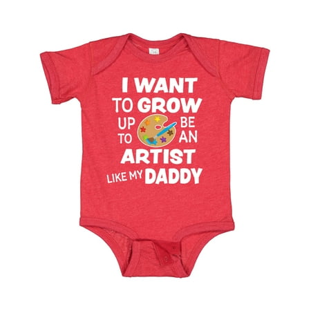 

Inktastic I Want to Grow Up to Be an Artist Like My Daddy Gift Baby Boy or Baby Girl Bodysuit