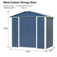 thumbnail image 3 of Supeer Metal Outdoor Storage Shed 6.4FT x 4FT, Steel Utility Tool Shed Storage House with Lockable Door, Metal Sheds Outdoor Storage for Backyard, Garden, Patio (Blue), 3 of 10