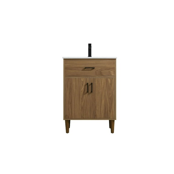Elegant Kitchen and Bath Chandler 24 Inch Single Bathroom Vanity In Walnut Brown
