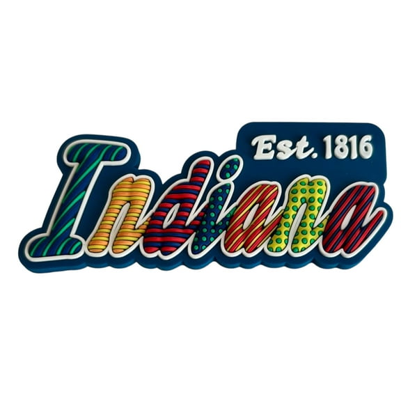 Indiana Festive Multicolor Letters Fridge Designer Magnet 3.25" x 1.25"