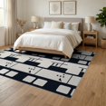thumbnail image 3 of ODIKA 6'x9' Black White Geometric Handwoven Design Washable Area Rug Modern Abstract Pattern with Bold Lines Non-Slip, Easy Care, for Family Room, Living Mater Bedroom, 3 of 7