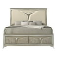 thumbnail image 2 of Samantha Modern Style King Bed Made with Wood & LED Headboard in Silver, 2 of 6