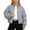 Gray, variant on BXJX Girls Puffer Jackets, Warm Long Sleeve Stand up Collar Full Zip Outerwear with Pockets Blue Size 10-12 T