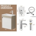 thumbnail image 3 of Juego de tocador de baño Wonline de 16 pulgadas con lavabo y grifo, color blanco, 3 of 7