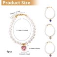 thumbnail image 2 of 4 Pcs Pet Pearl Necklaces with Heart Shape Rhinestone Dog Cat Fancy Collars with Crystal Pendant Pet Collar Pet Charms for Wedding Birthday Party for Puppy Pets Small Dogs, 2 of 8
