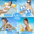 thumbnail image 3 of 2Pcs Inflatable Floating Bed Inflatable Water Hammock, 4 in 1 Lounge Chair Pool Lounge Air Mattress Pool Inflatable Hammock Water Hammock Chair for Ad, 3 of 5