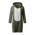 thumbnail image 5 of jsaierl Onesie Shorts Pajamas for Women Bear Cartoon Onesise Sleepwear Cute Sherpa Fleece Hooded Short Jumpsuit Romper Christmas Pajamas, 5 of 7