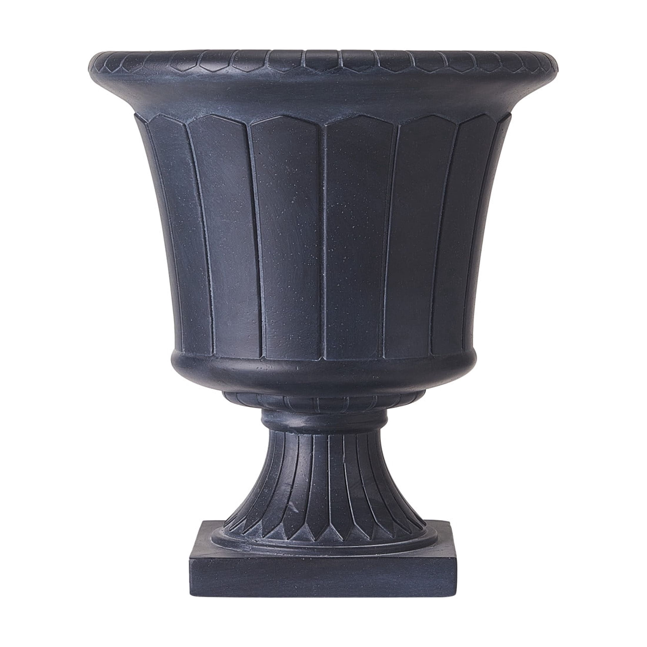 Christopher Knight Home 18.3"H Vintage MGO Outdoor Planter with Square Base for Patio, Antique Black