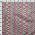 thumbnail image 3 of oneOone Georgette Viscose Fabric Chevron Kasuri Decor Fabric Printed BTY 42 Inch Wide, 3 of 4