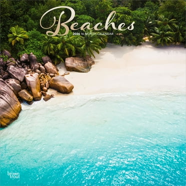 Beaches | 2026 12x24" (Hanging) Square Wall Calendar | Plastic-Free