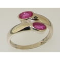 thumbnail image 2 of LBG British Made 18k White Gold Natural Ruby Womens Band Ring - 33 size options - Size 7, 2 of 6