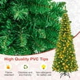 thumbnail image 4 of Topbuy 6.5ft Pencil Christmas Tree Pre-Lit Hinged Artificial Decoration w/ 250 Warm White Lights, 4 of 10