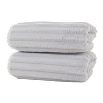 Btomtd 2pc Solid Color Hand Towels 29.53x13.78 inch Super Soft Face Towels With Lanyard Enlarged And Thickened Super Absorbent Corduroy Towels for Bathroom, Gray